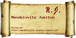 Mendelovits Jusztus névjegykártya